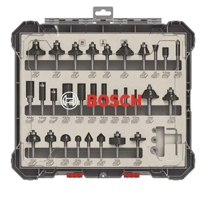 BOSCH 8 mm Saplı Profesyonel Ahşap Freze Bıçak Seti 30 Parça (2607017475)