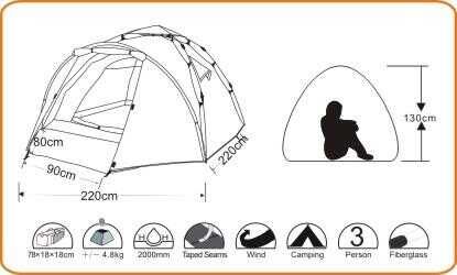 WILDLAND Moon Nest Üç Mevsim İki Kişilik Otomatik Kamp Çadırı
