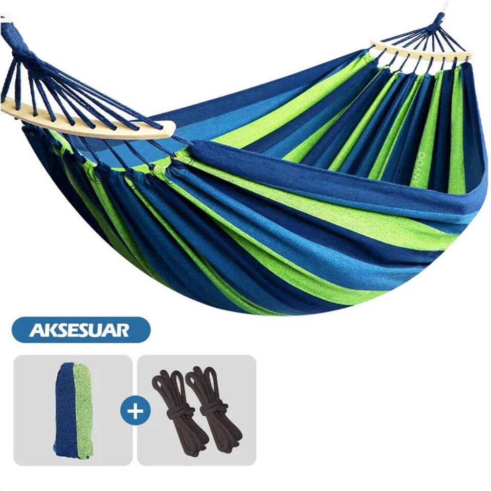 MADFOX Tree Bed Kanvas Hamak (Mavi)