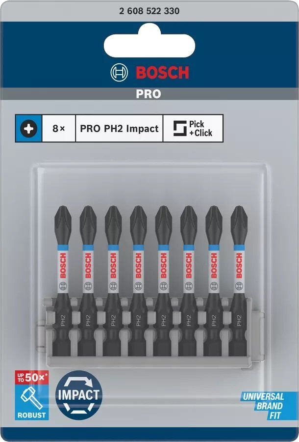 BOSCH PRO Impact PH2x55 Yıldız Bits Uç (Torklu Vidalamalar için)