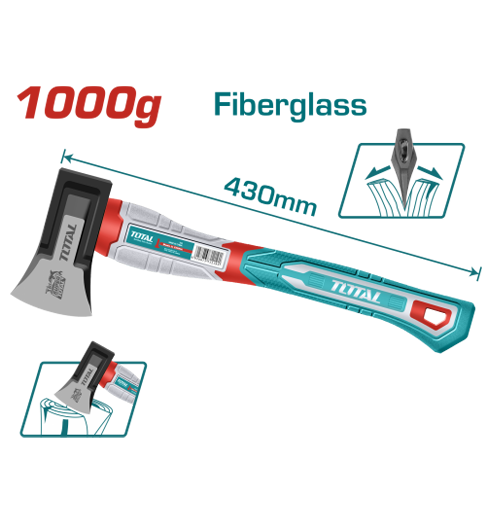 Total Fiberglass Saplı Yarma Balta (1000gr) THAX0611000F
