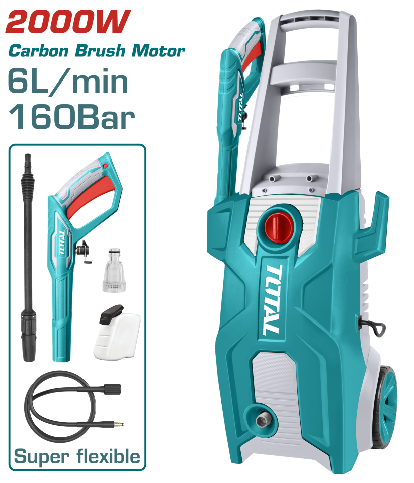 Total Yüksek Basınçlı Yıkama Makinesi 160 Bar - 2000W  TGT11376