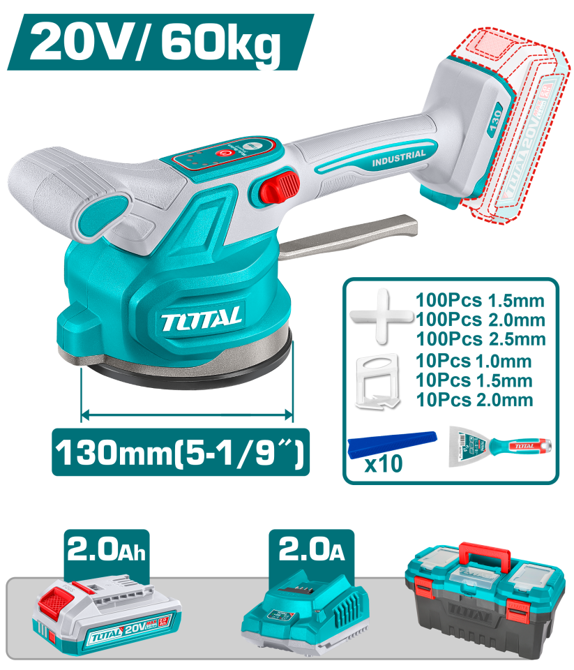 Total Li-Ion Akülü Titreşimli Seramik Döşeme  TTVLI20018E