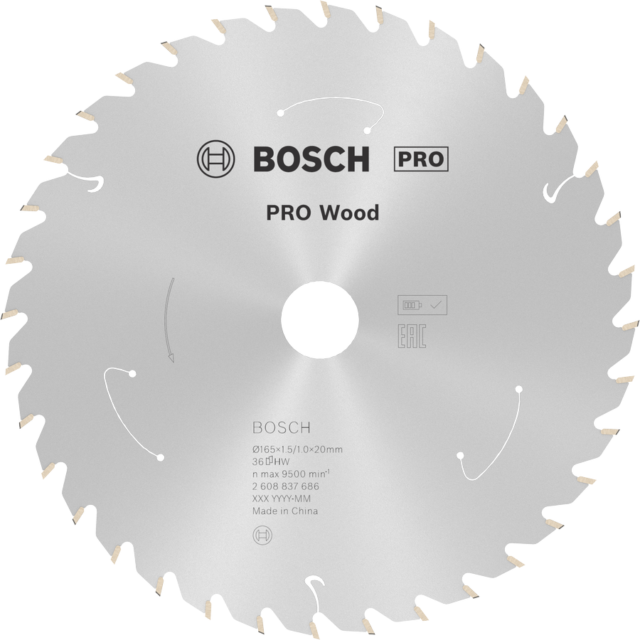 BOSCH 165 x 1,5 x 20 mm 36 Diş Ahşap Elmas Daire Testere Bıçağı