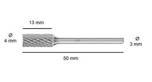 NEXON B Tip Silindir Elmas - Karbür Kalıpçı Freze Ucu 4 mm (Dremel Uyumlu)