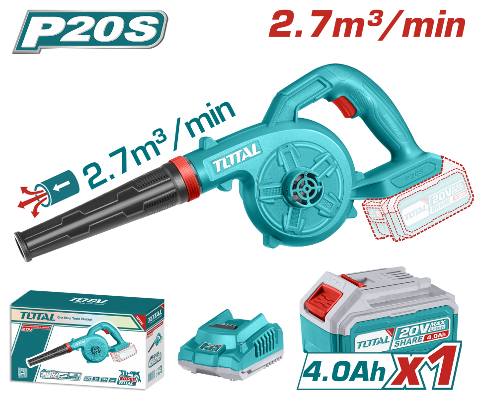 Total Li-Ion Akülü Üfleme Makinesi 4x1.0Ah  TABLI200285