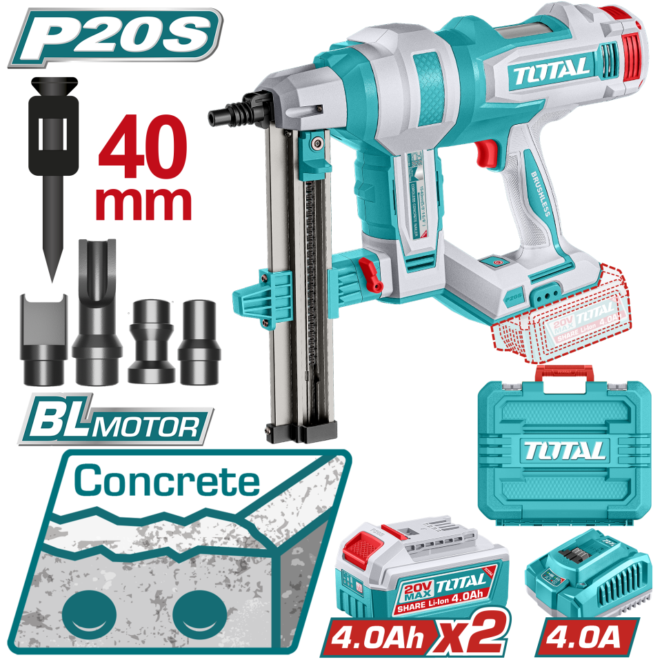 Total Li-Ion Akülü Kömürsüz Çivi Tabancası 40mm TCNLI9008E