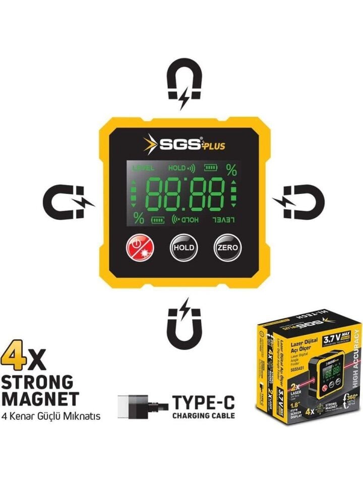 SGS 5431 Mıknatıslı Dijital Açı Ölçer
