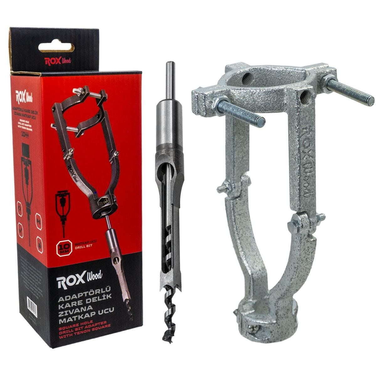 ROX Wood Kare Delik Zıvana Adaptörü 10 mm Matkap Uçlu (153ROX0271)