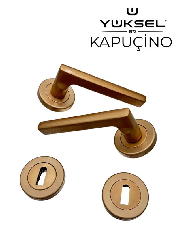 Yüksel Sigma Yuvarlak Rozetli Kapı Kolu (Kapuçino)