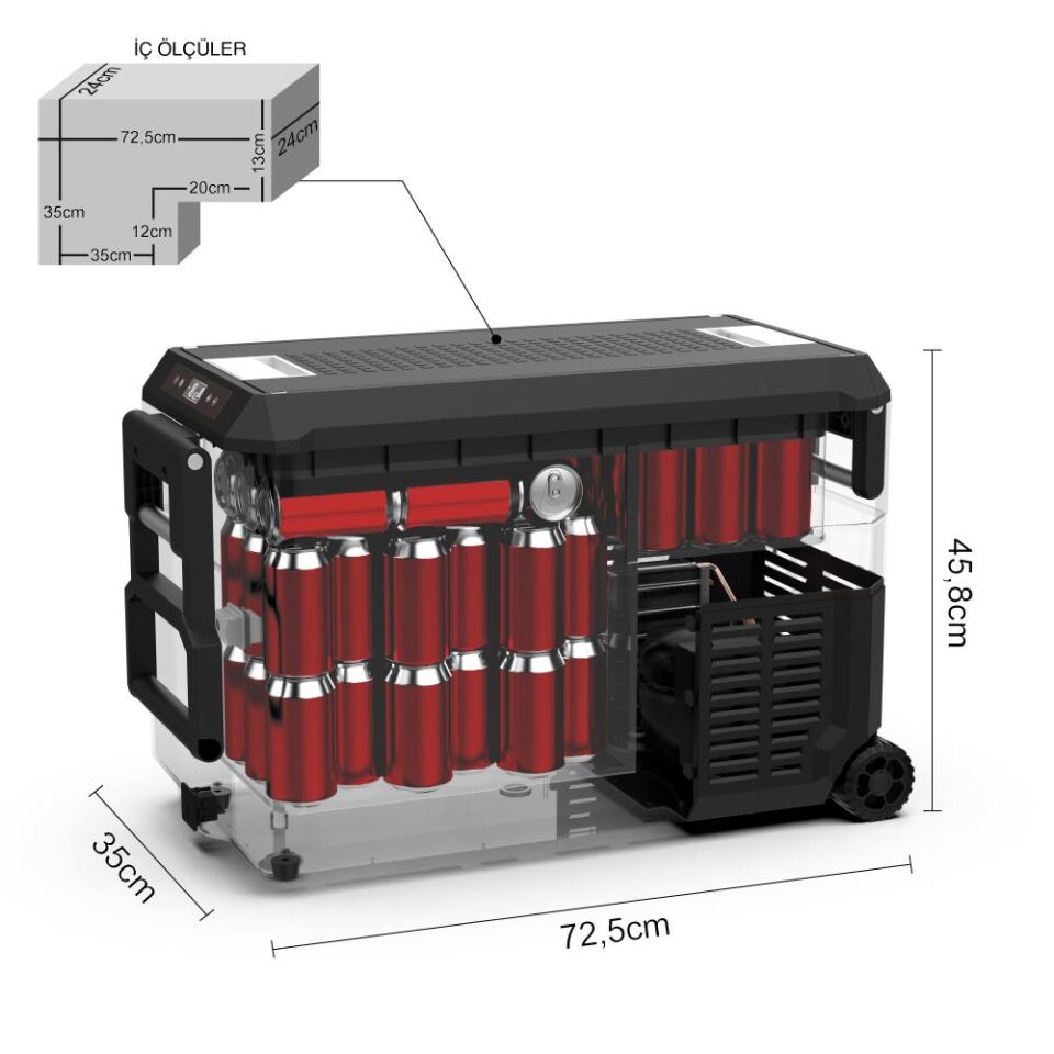 ICECO JP40PRO Kompresörlü Oto Buzdolabı 37 Litre 12/24 Volt