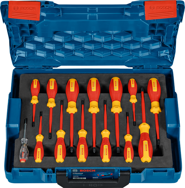 BOSCH Profesyonel İzoleli 1000 Volt 14 Parça Tornavida Seti (1600A02NF9)