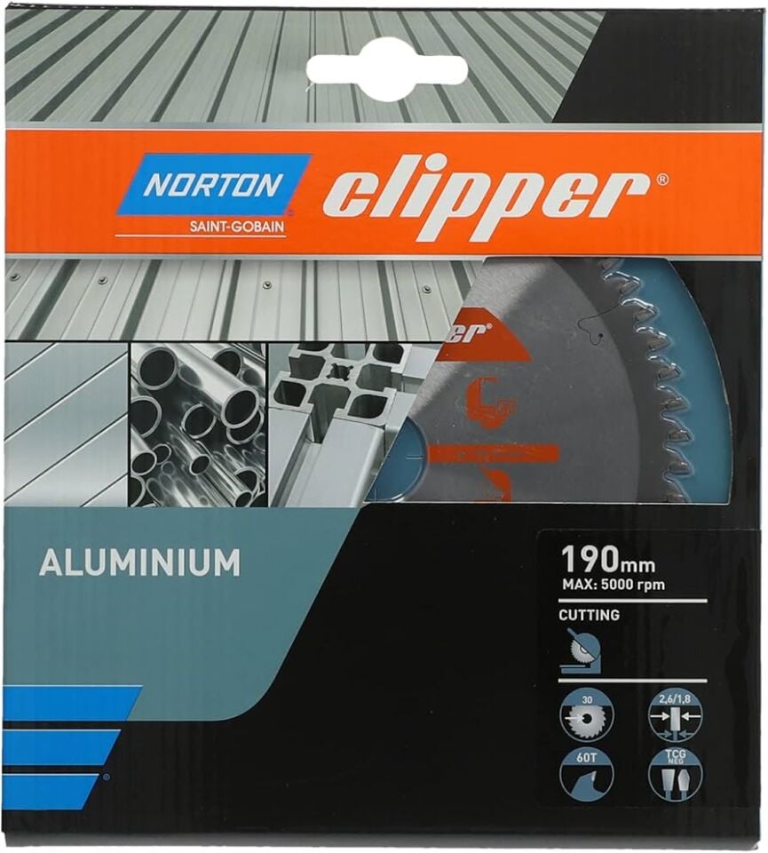 NORTON Clipper Aluminyum için 190x30 mm 60 Diş Elmas Daire Testere Bıçağı