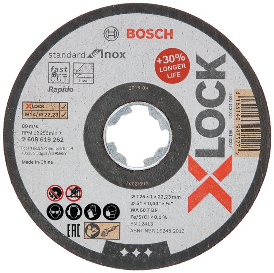BOSCH 125x1 mm X-Lock Inox - Metal Kesme Taşı
