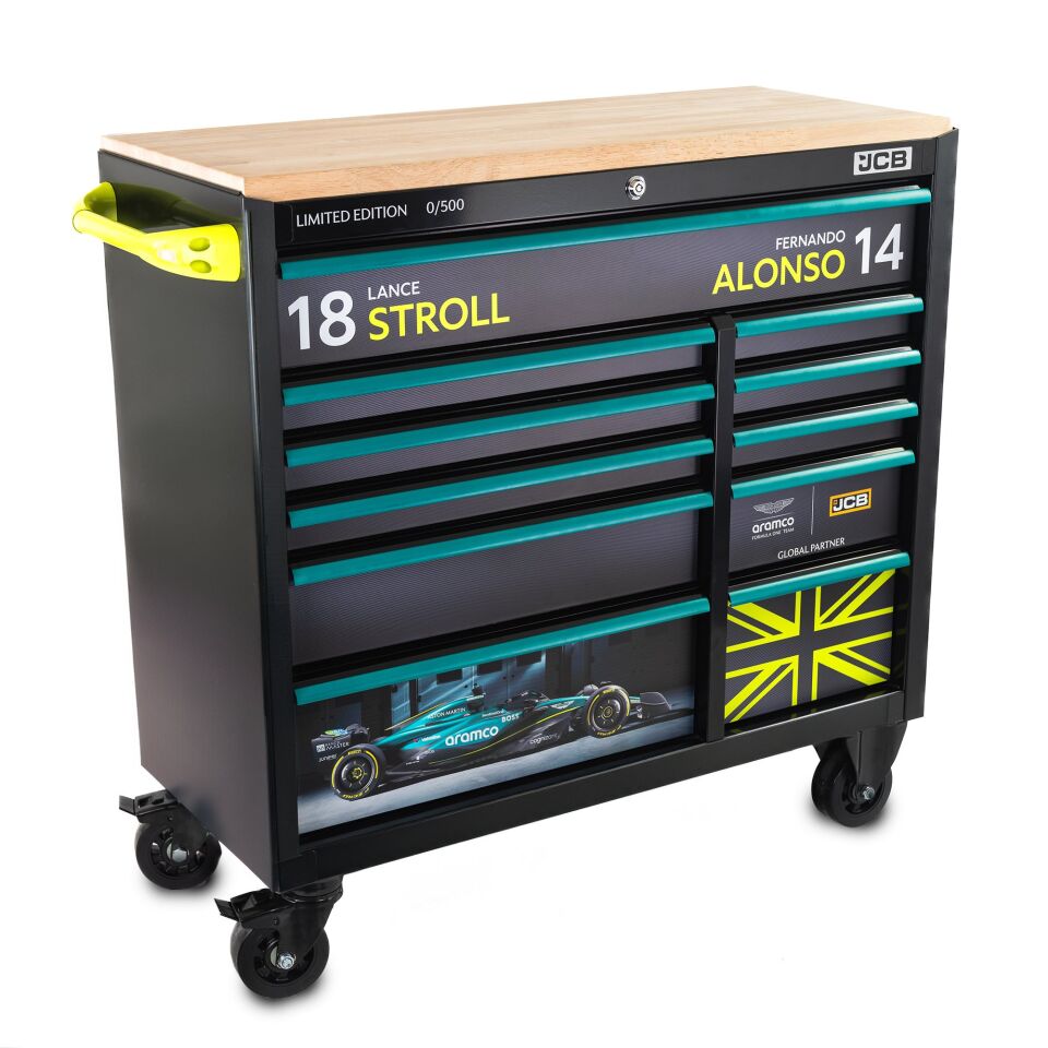 JCB Aston Martin Formula One Team 11 Çekmeceli 42'' Metal Takım Arabası (Boş)