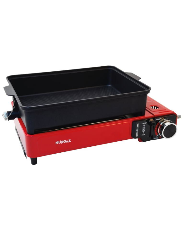 NURGAZ NG 500 Portatif Gazlı Barbekü Ve Pişirme Seti (Kırmızı)
