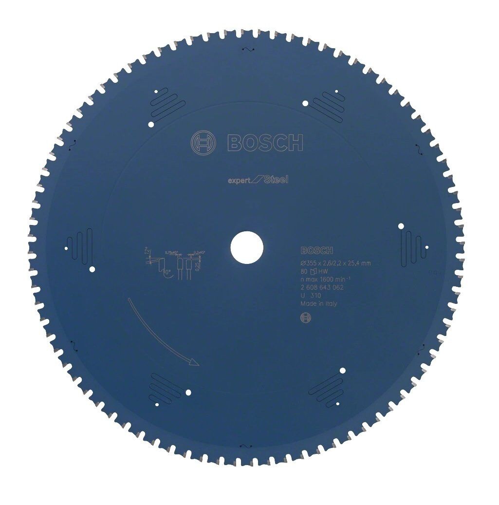 BOSCH Expert Metal 355x2.6x25.4 mm 80 Diş Elmas Uçlu Metal Kesme Daire Testeresi (2608643062)