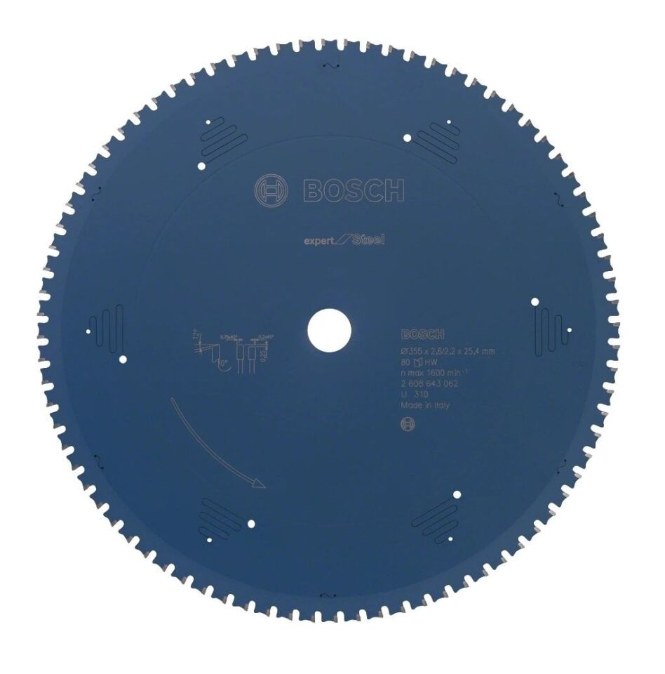BOSCH Expert Metal 355x2.6x25.4 mm 80 Diş Elmas Uçlu Metal Kesme Daire Testeresi (2608643062)