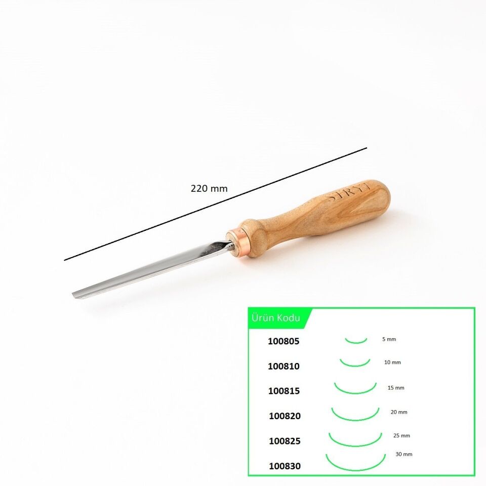 STRYI 100805 Düz Tip Oluklu Ahşap Oyma Iskarpelası 5 mm