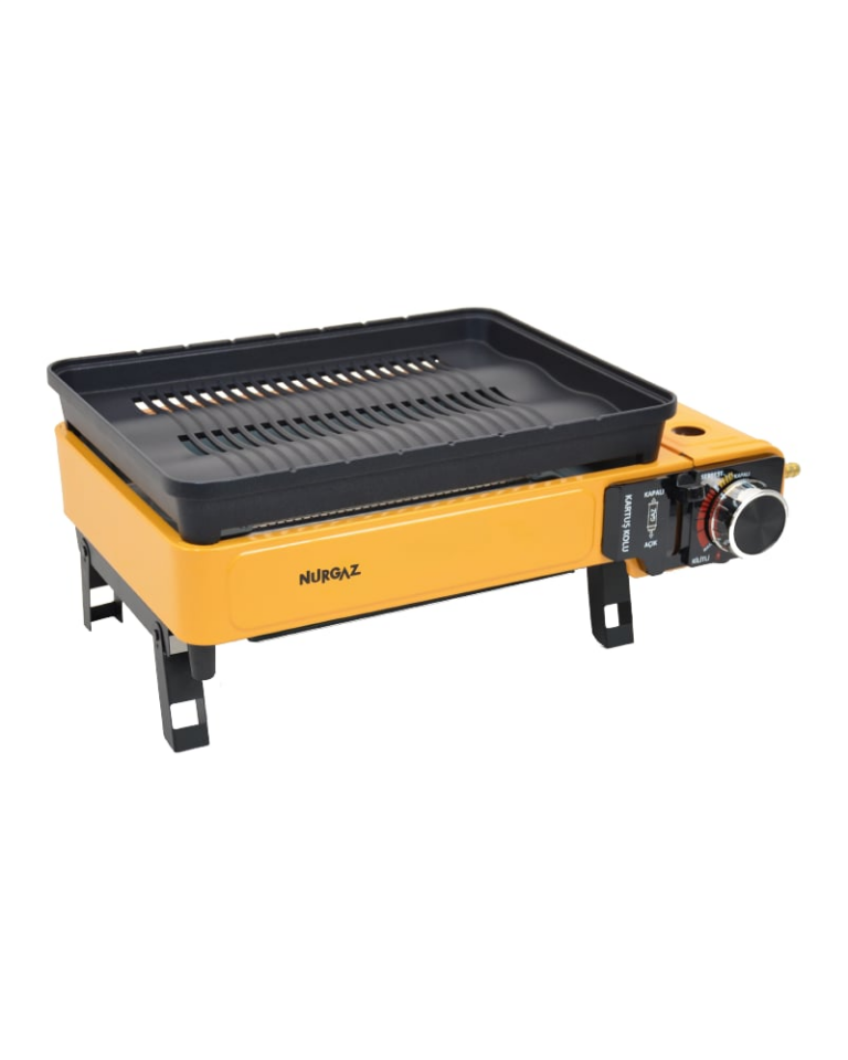 NURGAZ NG 500 Portatif Gazlı Barbekü Ve Pişirme Seti (Sarı)