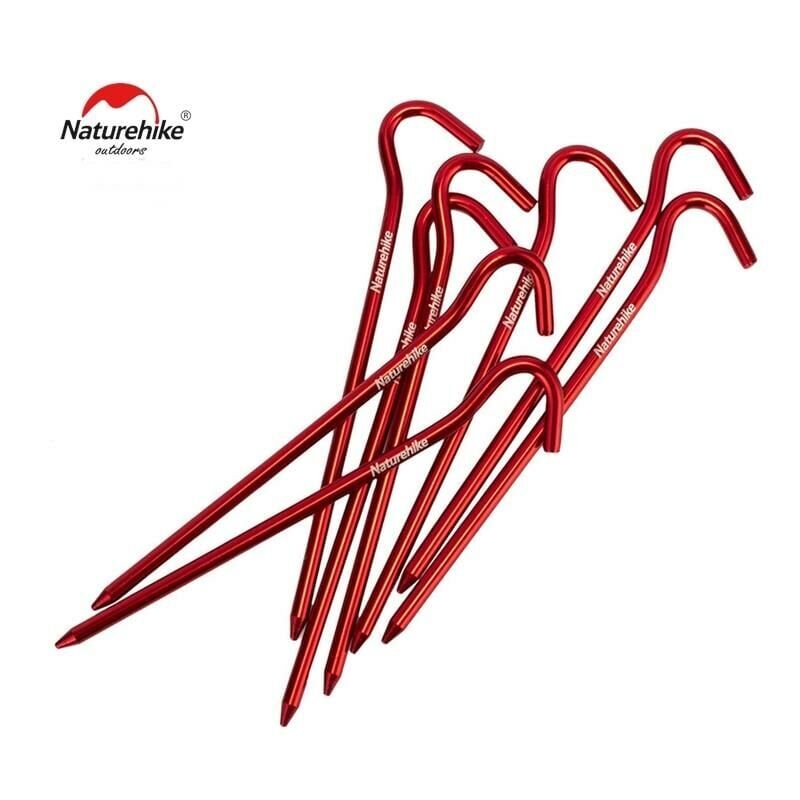 NATUREHIKE C-Kafa 16 Cm Kırmızı Çadır Kazığı (8 Parça)
