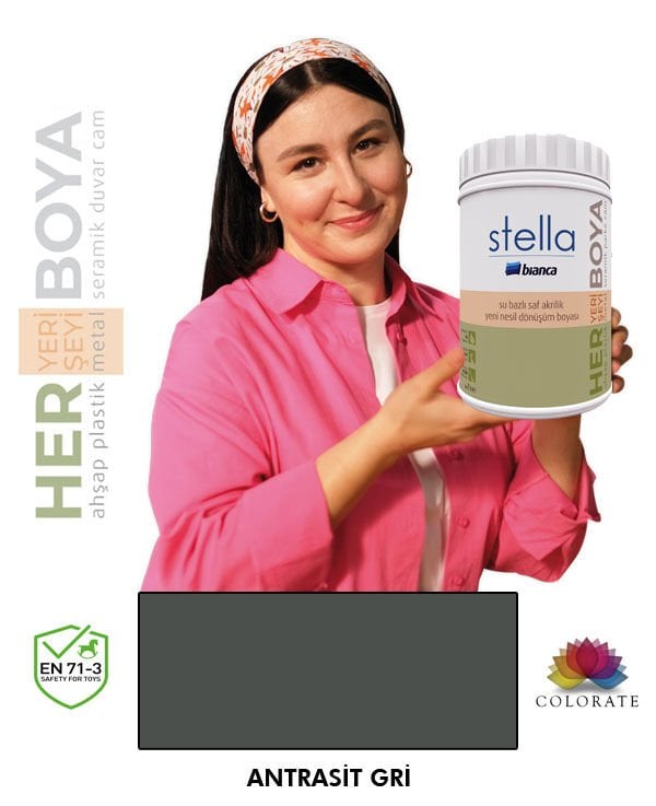 Bianca Stella Su Bazlı Boya Antrasit Gri