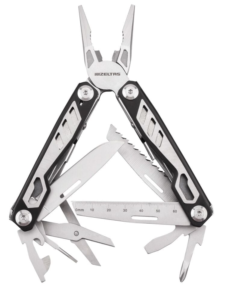 İZELTAŞ Multi Tool 15 Fonksiyona Sahip Katlanabilir Çakı+Pense 155 mm