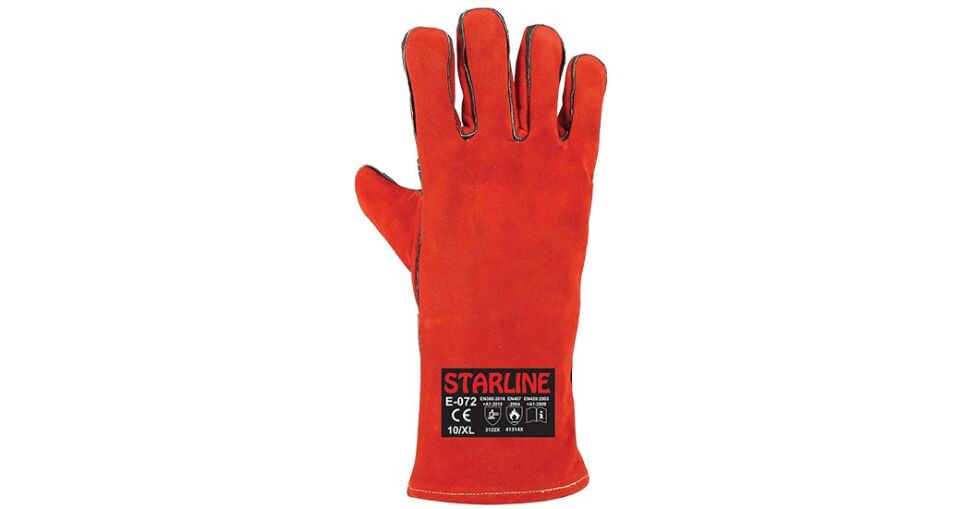 STARLINE E-072 Kırmızı Kaynakçı Eldiveni 10 Numara