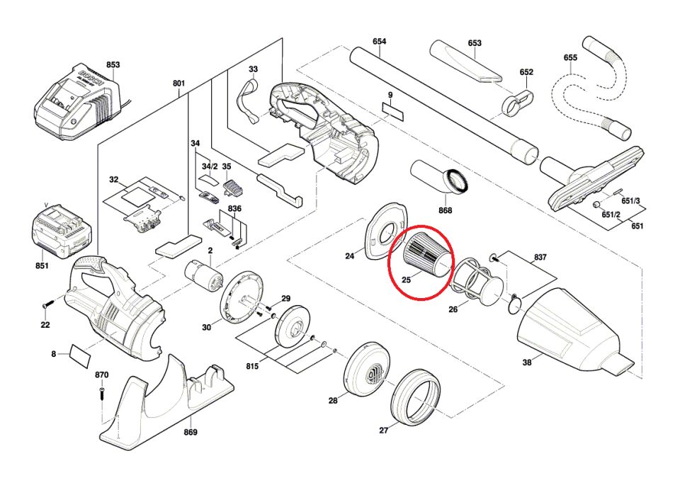 Bosch Yedek Filtre GAS 18 V-LI Süpürge için