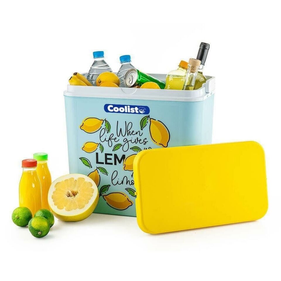 COOLIST CLB30LM 3 Adet 400 Gr Buz Kaseti + 30 Litre Limon Desenli Buzluk