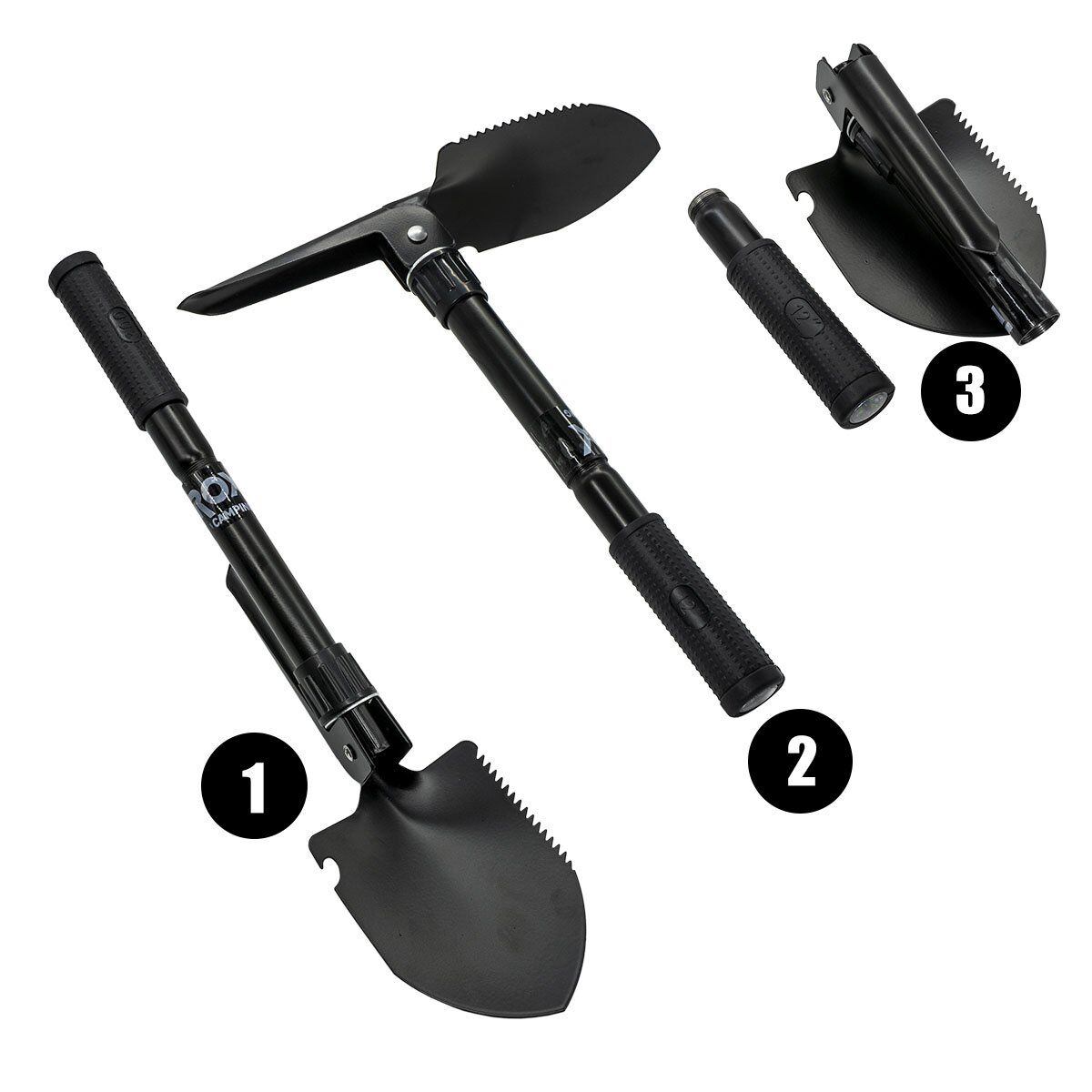 ROX Camping Pusulalı Katlanır Kamp Küreği 42 cm (153CAMP0106)