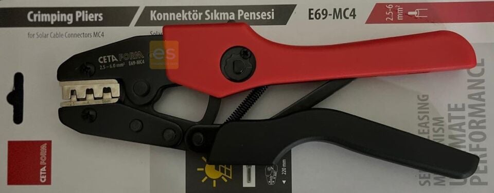 CETA-FORM E69-MC4 Solar Kablo Konnektör Sıkma Pensesi (MC4 için)