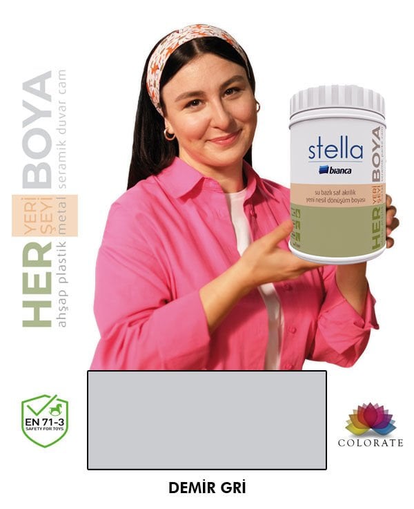 Bianca Stella Su Bazlı Boya Demir Gri