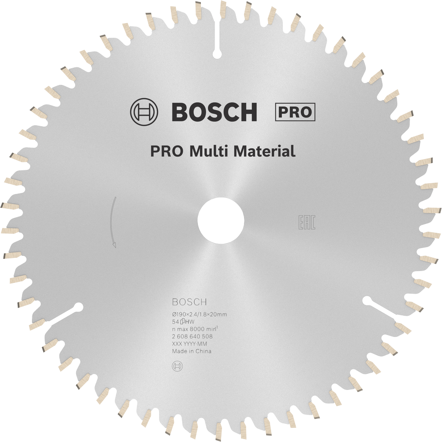 BOSCH PRO 190 mm 54 Diş Daire Testere Bıçağı Alüminyum İçin