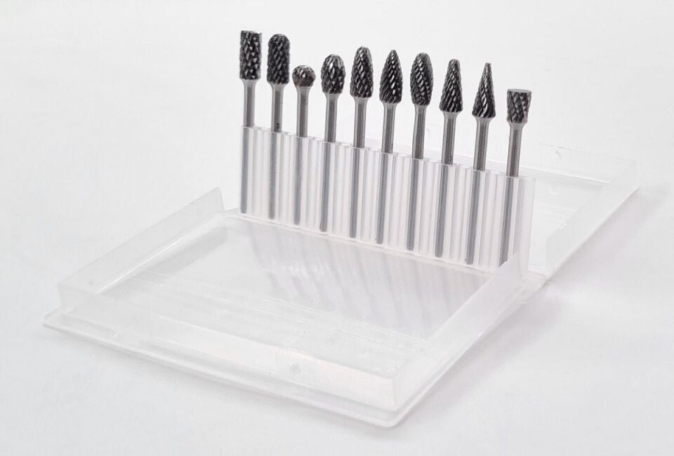 NEXON 10 Parça Elmas - Karbür Kalıpçı Freze Ucu Ahşap - Metal (3 mm Saplı)