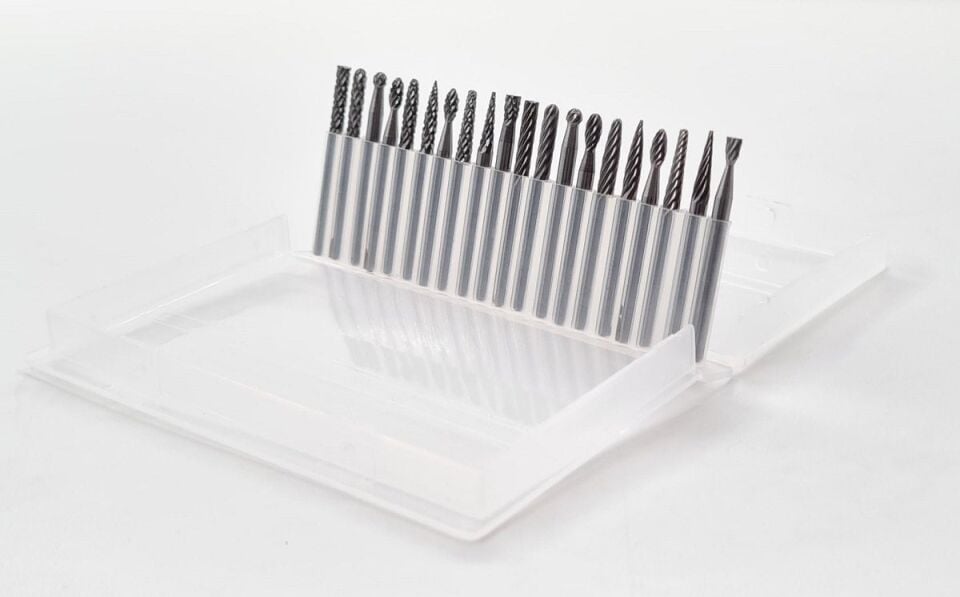 NEXON 20 Parça Elmas - Karbür Kalıpçı Freze Ucu Ahşap - Metal (3 mm Saplı)