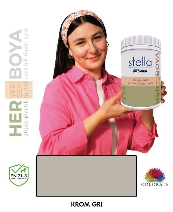 Bianca Stella Su Bazlı Boya Krom Gri