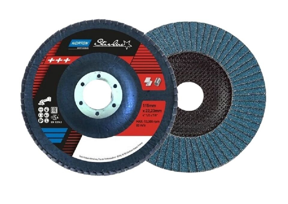 NORTON Starline 115 mm Flap Disk Zımpara Mavi ZR (Kum Seçiniz)