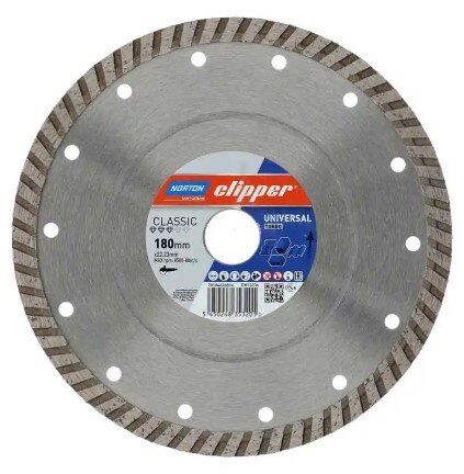 NORTON Clipper 180 mm Classic Universal Turbo Beton-Yapı Malzemeleri için Elmas Testere
