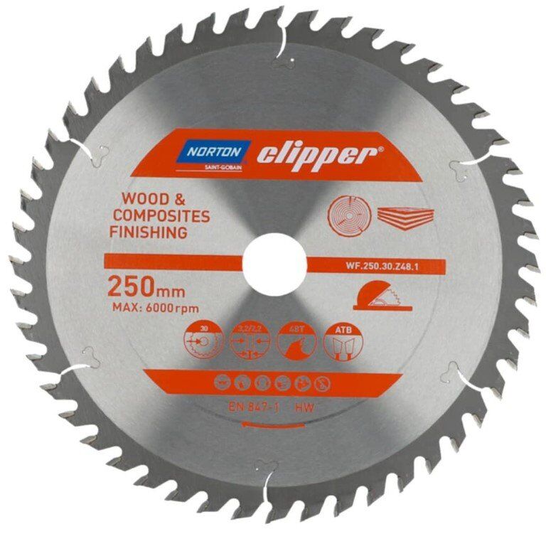 NORTON Clipper TCT Ağaç Elmas Testere 250x30 48 Diş
