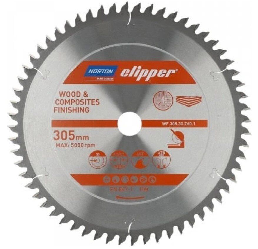 NORTON Clipper TCT Ağaç Elmas Testere 305x30 60 Diş