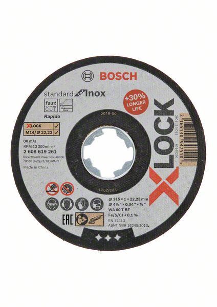 BOSCH 115x1 mm X-Lock Inox Kesme Taşı