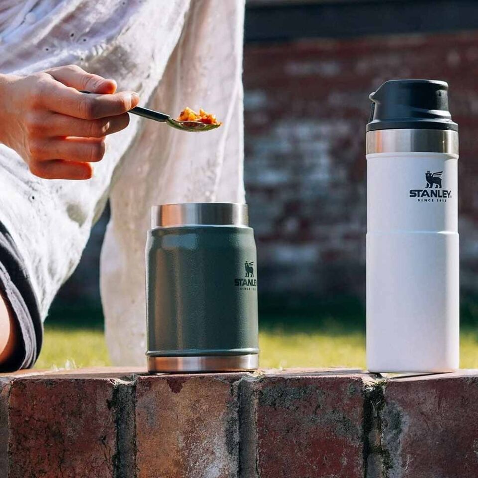 STANLEY Klasik Paslanmaz Çelik Kaşıklı Yemek Termosu 0.40 Lt - Yeşil