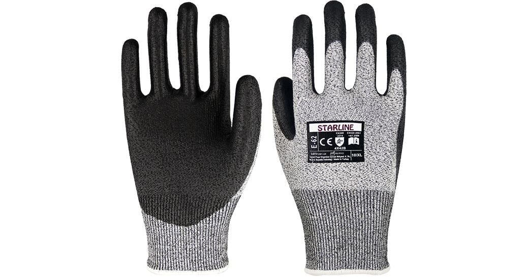 STARLİNE E-62 Kesilmeye Dirençli PU Eldiven No:10