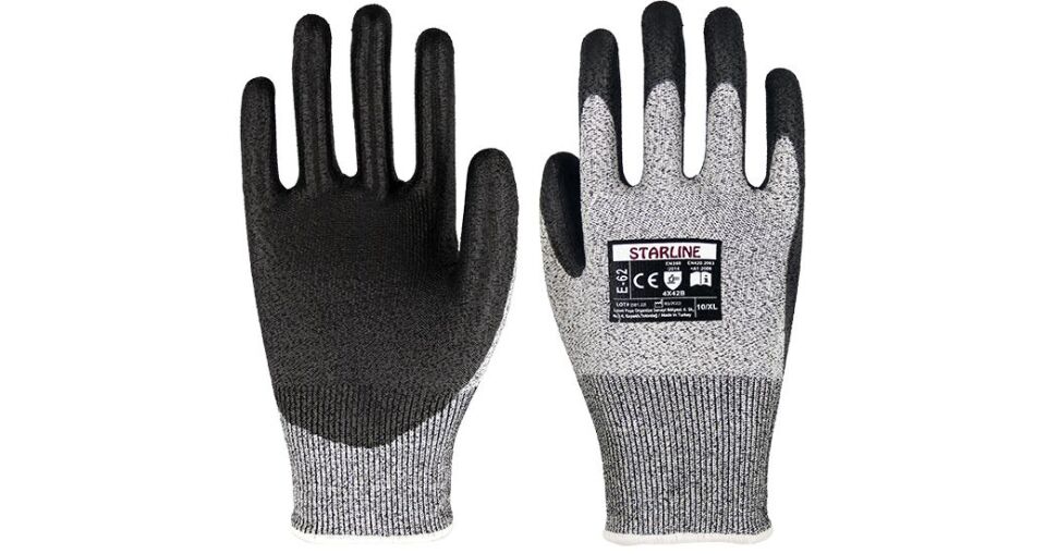 STARLİNE E-62 Kesilmeye Dirençli PU Eldiven No:10