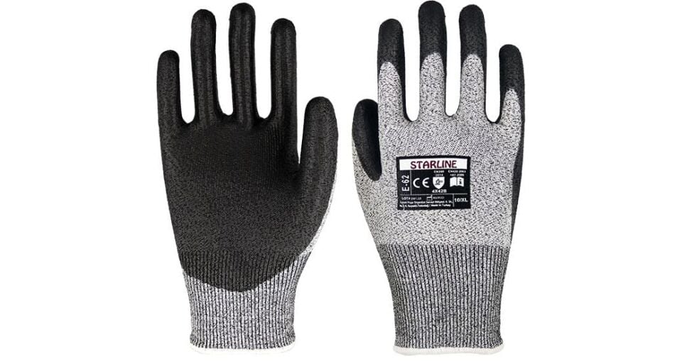 STARLİNE E-62 Kesilmeye Dirençli PU Eldiven No:9