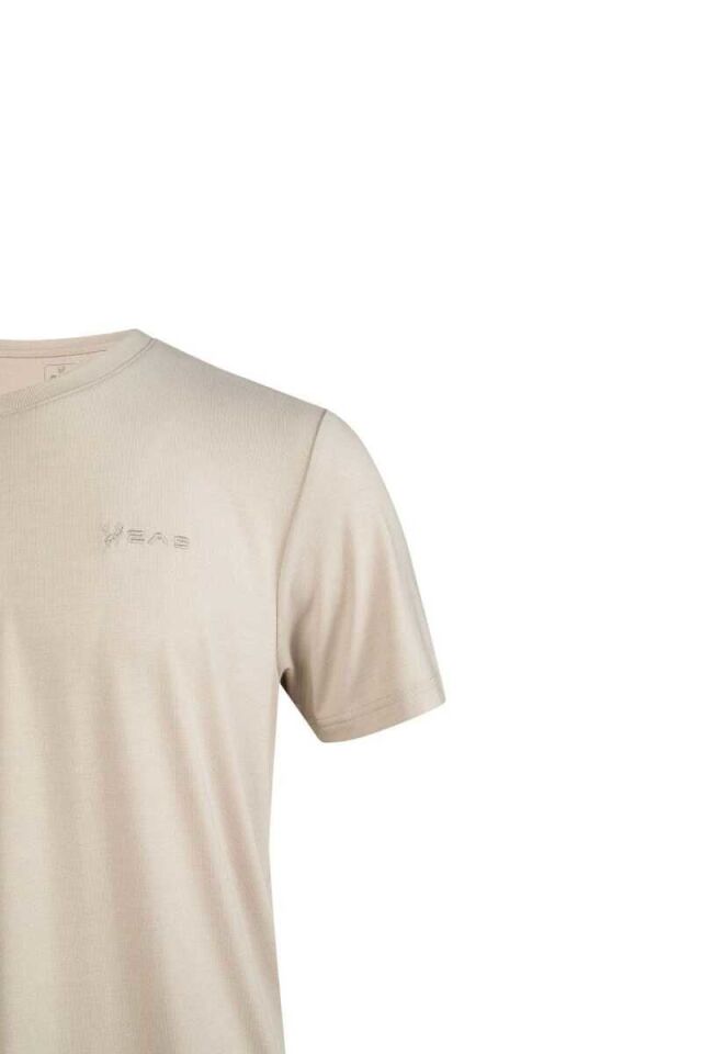 2AS Winson Erkek Viloft Sıfır Yaka T-Shirt Bej