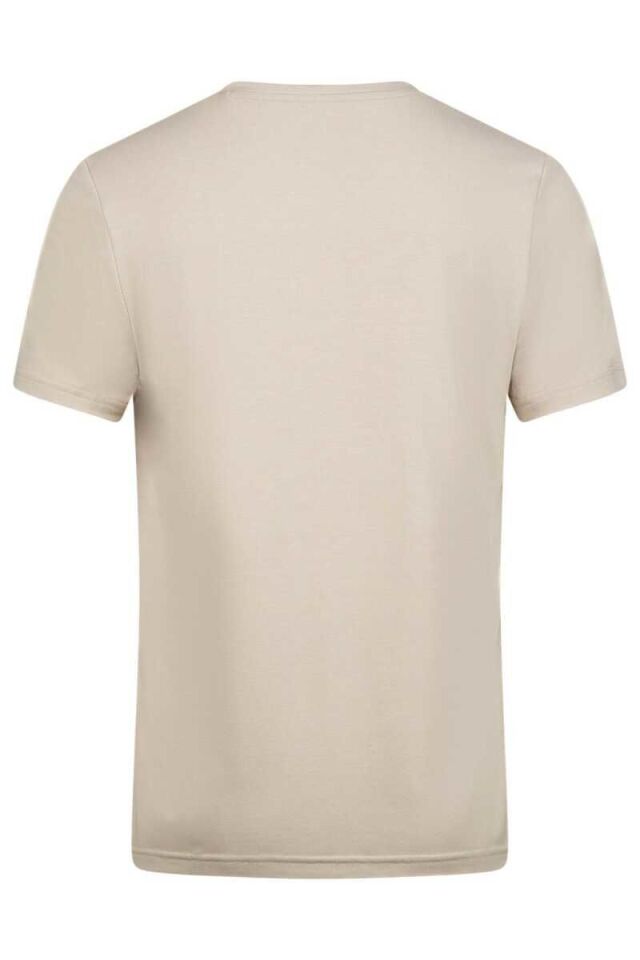 2AS Winson Erkek Viloft Sıfır Yaka T-Shirt Bej