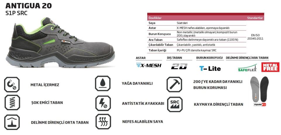 EXENA ANTIGUA 20 S1P SRC Süet İş Ayakkabısı (Numara Seçiniz)