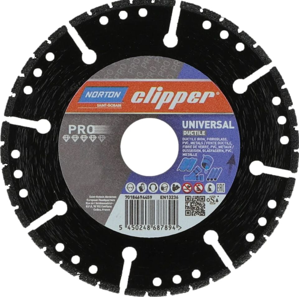 NORTON Clipper Ductile 180 mm Elmas Metal Kesme Testere - Disk (Taşlamalar için)